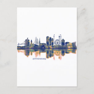 Cartão Postal De Convite Gotemburgo Skyline
