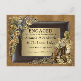 Cartão Postal De Convite Gótico - Casamento Steampunk No Noivado Suede
