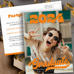 Cartão Postal De Convite Graduação de Diversão de Fotos de Típicos Trendy B