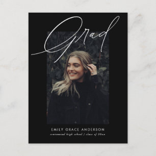 Cartão Postal De Convite Graduação de Script de Tendy Calliografia Elegante