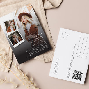 Cartão Postal De Convite Graduação do Código QR 3 Fotografias do Open House