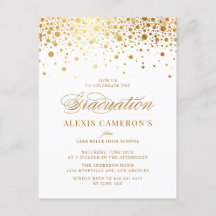 Graduação Elegante Faux Gold Foil Confetti