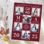 Cartão Postal De Convite Graduação - Formando 6 do Monograma Personalizado<br><div class="desc">Comemore seu marco acadêmico em estilo com nossos convites e anúncios de graduação elegantes e modernos. Nossos designs de chic são perfeitos para segundos graus, universidades ou formandos universitários que buscam compartilhar suas conquistas com amigos e familiares. Cada convite contém uma opção de colagem de fotos de na moda, permitindo...</div>