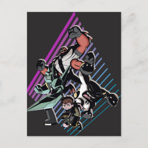 Cartão Postal De Convite Gráfico do Grupo de Alienígenas Retroativo Ben 10