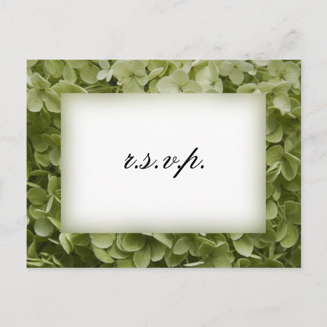 Cartão Postal De Convite Green Annabelle Hydrangea Wedding RSVP (Frente)