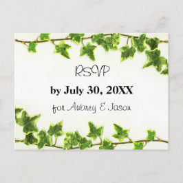 Cartão Postal De Convite Green Ivy - Placa de Posto RSVP