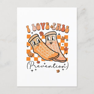 Cartão Postal De Convite Groovy Retro Eu Amo Prevenção de Quedas Engraçado