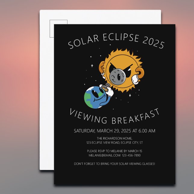 Cartão Postal De Convite Grupo de Visualização de Fotoobomb Solar Eclipse 2 (Personalize by adding your event details via the template)