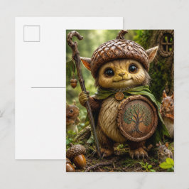 Cartão Postal De Convite Guardião da Bolota Floresta Monstro Fofo