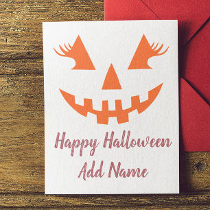 Cartão Postal De Convite Halloween da Girly Jack O Lanterna Pumpkin Persona
