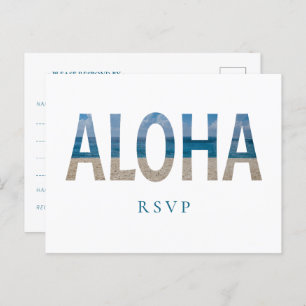 Cartão Postal De Convite Hawaii Beach Wedding Aloha Foto RSVP