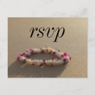 Cartão Postal De Convite Hawaiian Lei Beach Wedding RSVP