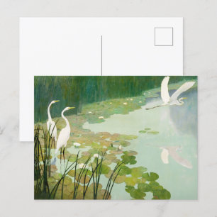 Cartão Postal De Convite Herões no Verão por Newell Convers Wyeth