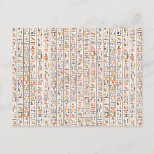 Cartão Postal De Convite histo de fundo do padrão de hieróglifos antigos do