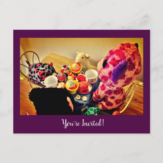 Cartão Postal De Convite Hora da Festa (Frente)