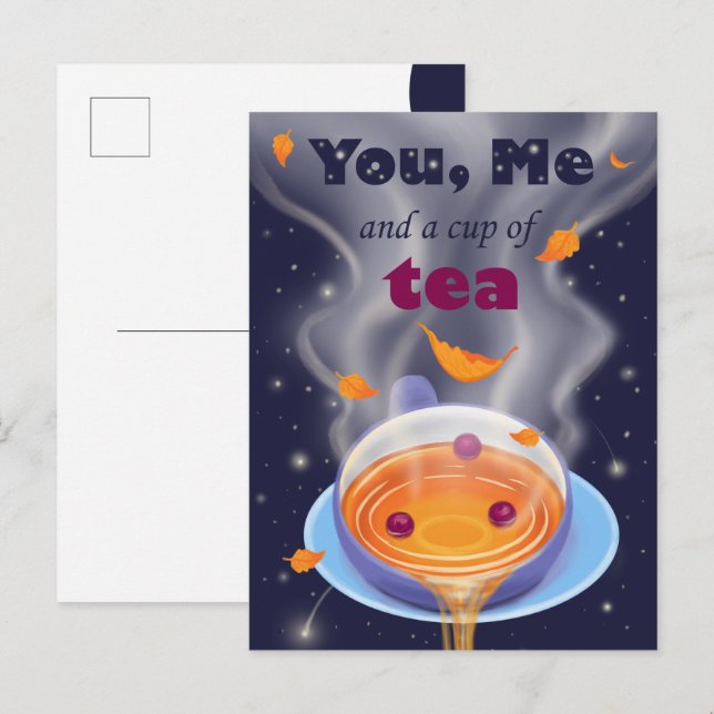 Cartão Postal De Convite Hora do Tea Cup (Frente/Verso)