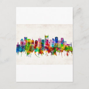 Cartão Postal De Convite Horizonte de Nashville Tennessee