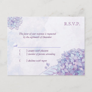 Cartão Postal De Convite Hydrangea Blooms Casamento RSVP