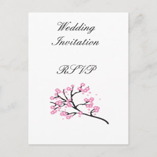 Cartão Postal De Convite Ideias de casamento modernas e elegantes com flor