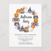 Ilustração de festa feliz de Halloween fofo