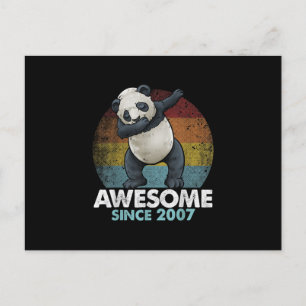 Cartão Postal De Convite Incrível Desde 2007 Panda Dançando 13º Aniversário