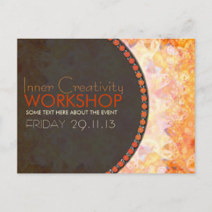 Cartão Postal De Convite Insecto alaranjado solar do negócio da oficina da