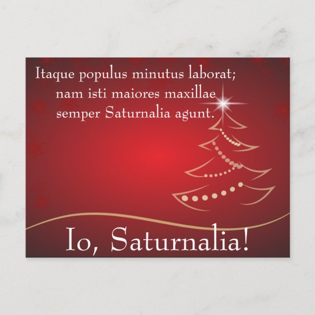 Cartão Postal De Convite Io Saturnalia Citação de Petronius (Frente)