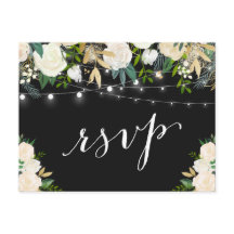 Ivory White Floral String Luzes de Casamento RSVP