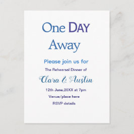 Cartão Postal De Convite jantar de ensaio Um dia à noite antes do nome da