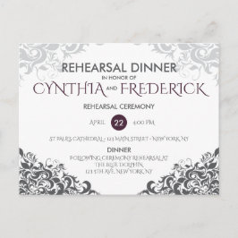 Cartão Postal De Convite Janto de Ensaios de Casamento com Chandelier Barro