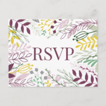 Jardim Boho outono floral roxo amarelo