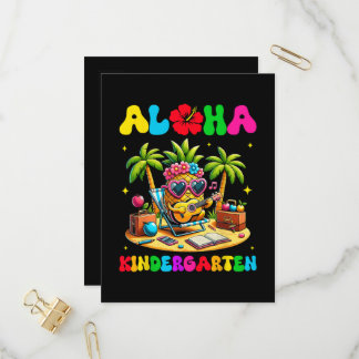 Cartão Postal De Convite Jardim de Infância Aloha Abacaxi Havaí Volta às Au