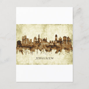 Cartão Postal De Convite Jerusalém Israel Cityscape