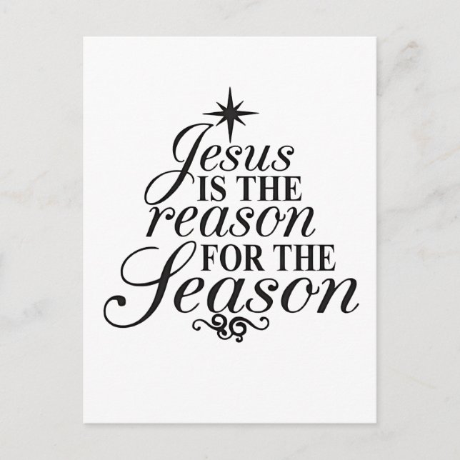 Cartão Postal De Convite Jesus É A Razão Da Temporada De Natal  (Frente)