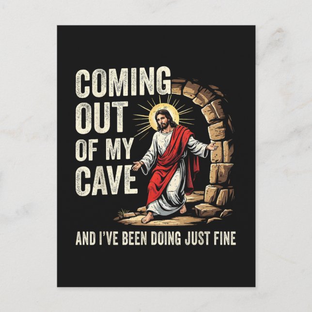 Cartão Postal De Convite Jesus Saindo Da Minha Caverna (Frente)