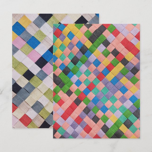 Cartão Postal De Convite Jogakbo, costura manual feita com Mosi (Ramie) (Frente/Verso)