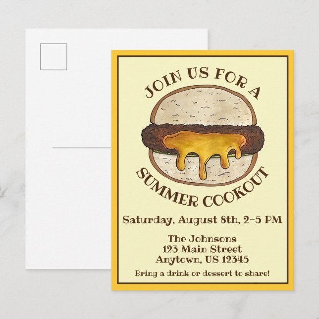 Cartão Postal De Convite Juicy Jucy Minneapolis Minnesota Cheeseburger (Frente/Verso)