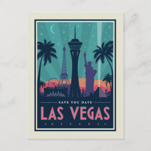 Cartão Postal De Convite Las Vegas, Nevada Salvar a data