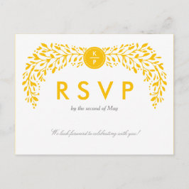 Cartão Postal De Convite Laurel RSVP Postcard EDITABLE COLOR
