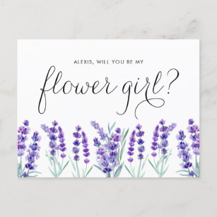 Cartão Postal De Convite Lavanda De Água Você Será Minha Menina Flor
