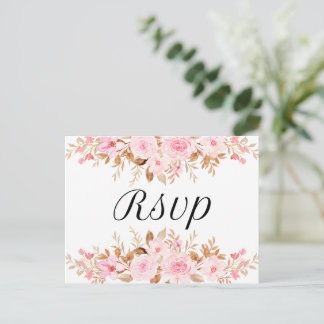 Cartão Postal De Convite Leaf Boho Floral de Mínimo escolha rsvp