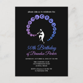 Cartão Postal De Convite Legal Jazz Trumpet Músico 50ª Festa de aniversário