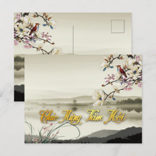 Cartão Postal De Convite Linda cena bucólica do Rat Year 2020 GP