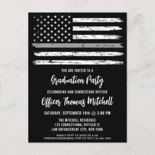 Cartão Postal De Convite Linha De Cinzas Finas Corrigindo Graduação Oficial
