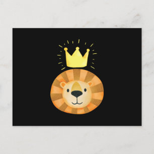 Cartão Postal De Convite Lion Watercolor Animal Face Art Kies
