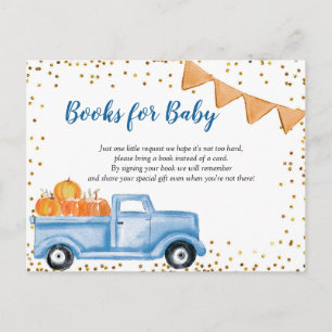 Cartão Postal De Convite Livro Azul Pumpkin de Caminhões para Cartão de Beb