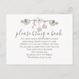 Cartão Postal De Convite Livro de Chás de fraldas de Bebês Inserir Cartão d