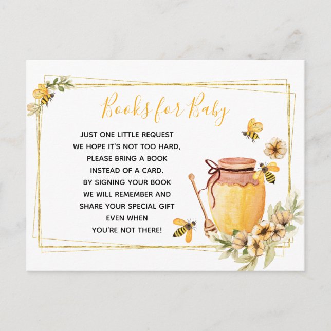 Cartão Postal De Convite Livros Botânicos De Abelhas Para Cartão De Recepçã (Frente)