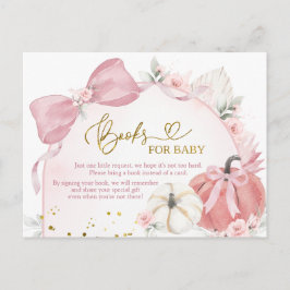 Cartão Postal De Convite Livros de Chá de fraldas de Pumpkin, cor-de-rosa, 