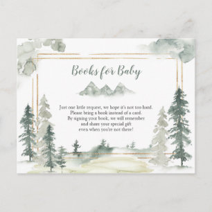 Cartão Postal De Convite Livros de Floresta de Aquarela Aventura para Bebê